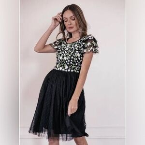 Jessakae Tulle Embroidered Clara Knee Length Dress